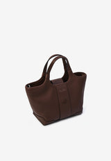 Roger Vivier Mini Viv' Choc Calf Leather Shoulder Bag Brown RBWAOGAE100-QV7-S604