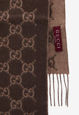 Gucci GG Supreme Cashmere Scarf Brown 812317-4GABX-2579