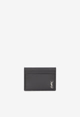 Saint Laurent Small Cassandre Leather Cardholder Black 607603-1JB0E-1000