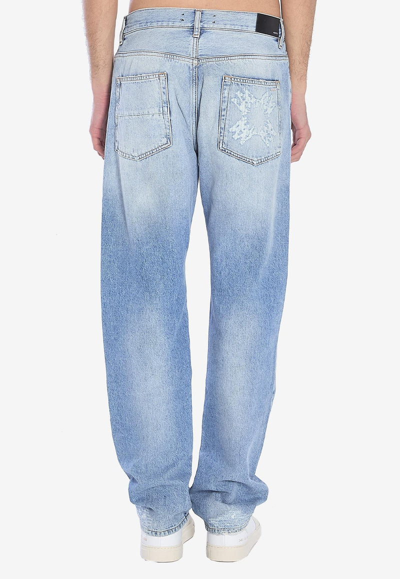 Amiri MA Quad Repaired Faded Jeans Blue AMDNGH1070--DENIM