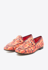 Gucci Jordaan Horsebit Print Loafers Orange 431467-FAEN0-7541