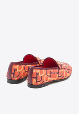 Gucci Jordaan Horsebit Print Loafers Orange 431467-FAEN0-7541