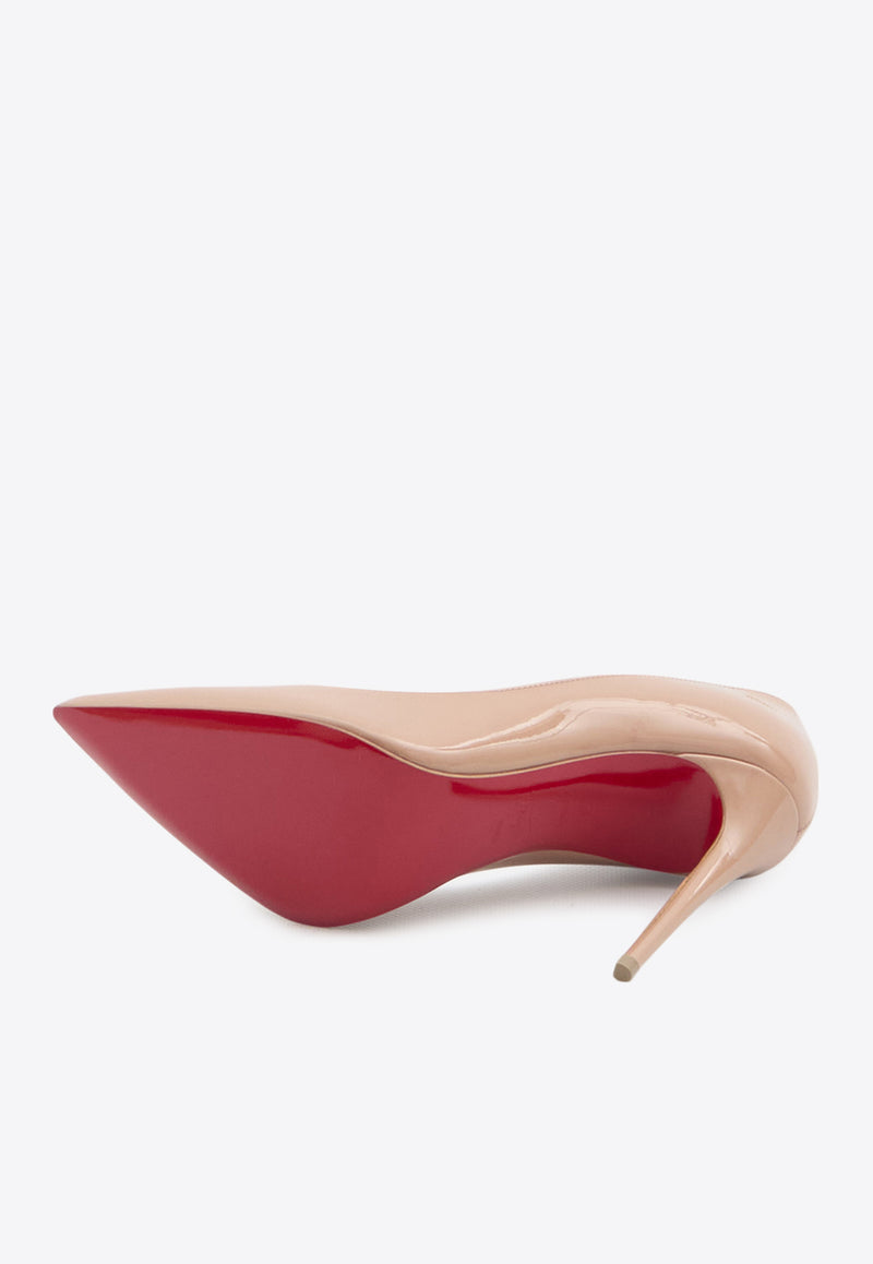 Christian Louboutin Kate 100 Patent Leather Pumps Nude 3191411-PK20-NUDE