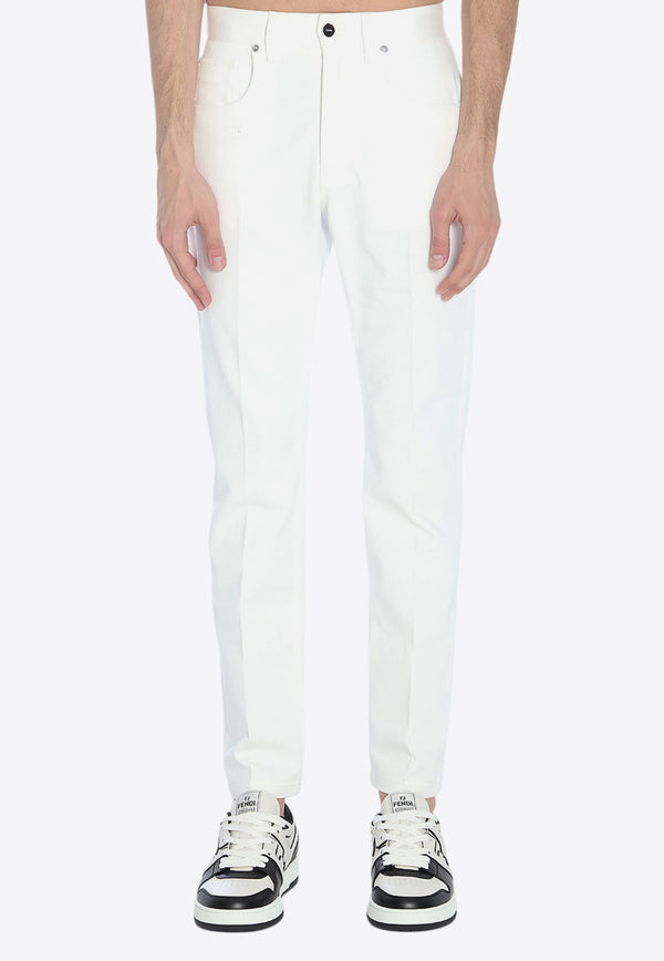 Fendi Selleria Straight-Leg Jeans White FLP288-AUAH-F0QA0
