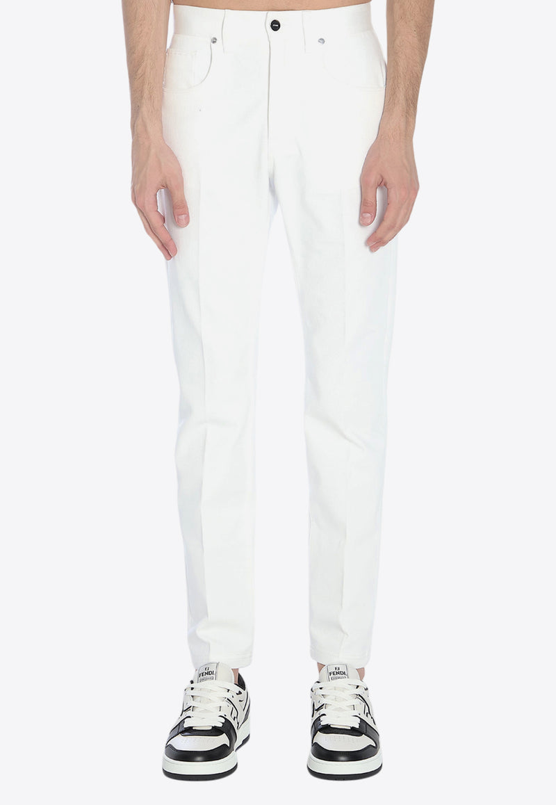 Fendi Selleria Straight-Leg Jeans White FLP288-AUAH-F0QA0