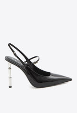 Gucci Bamboo 105 Slingback Pumps in Patent Leather Black 812998-BNC00-1000