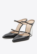 Gucci 110 Leather Wedge Mules Black 827856-CLG00-1000