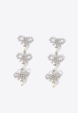 Self-Portrait Micro Bow Pearl Tiered Earrings Silver PF25613EP--SILVER