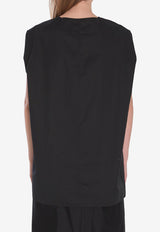 The Row Owen Oversized V-neck Top Black 9026-W3955-BLK