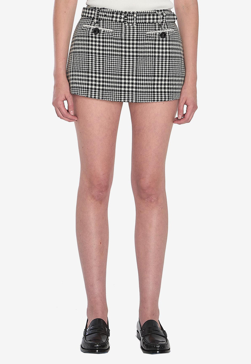 Self-Portrait Houndstooth Mini Skort  Black PF25111SKBW--BLACK AND WHITE
