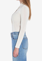 Self-Portrait Polo Knit Bodysuit White PF25113TW--WHITE