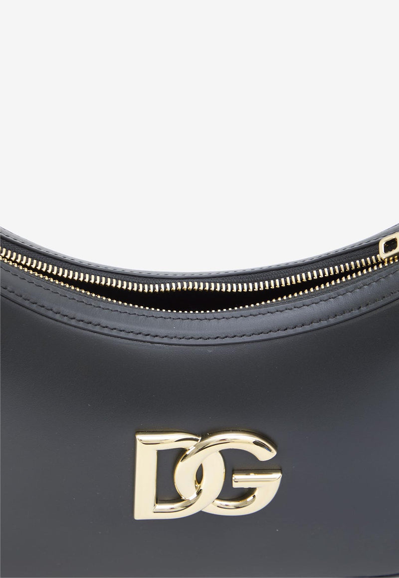 Dolce & Gabbana 3.5 DG Logo Leather Shoulder Bag Black BB7598-AW576-80999