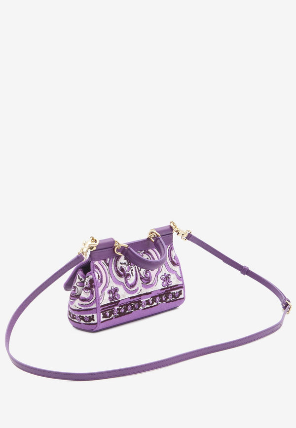 Dolce & Gabbana Small Sicily Majolica Top Handle Bag Purple BB7116-BW050-I03TN