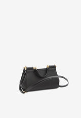 Dolce & Gabbana Elongated Sicily Calf Leather Shoulder Bag Black BB7652-B1001-80999
