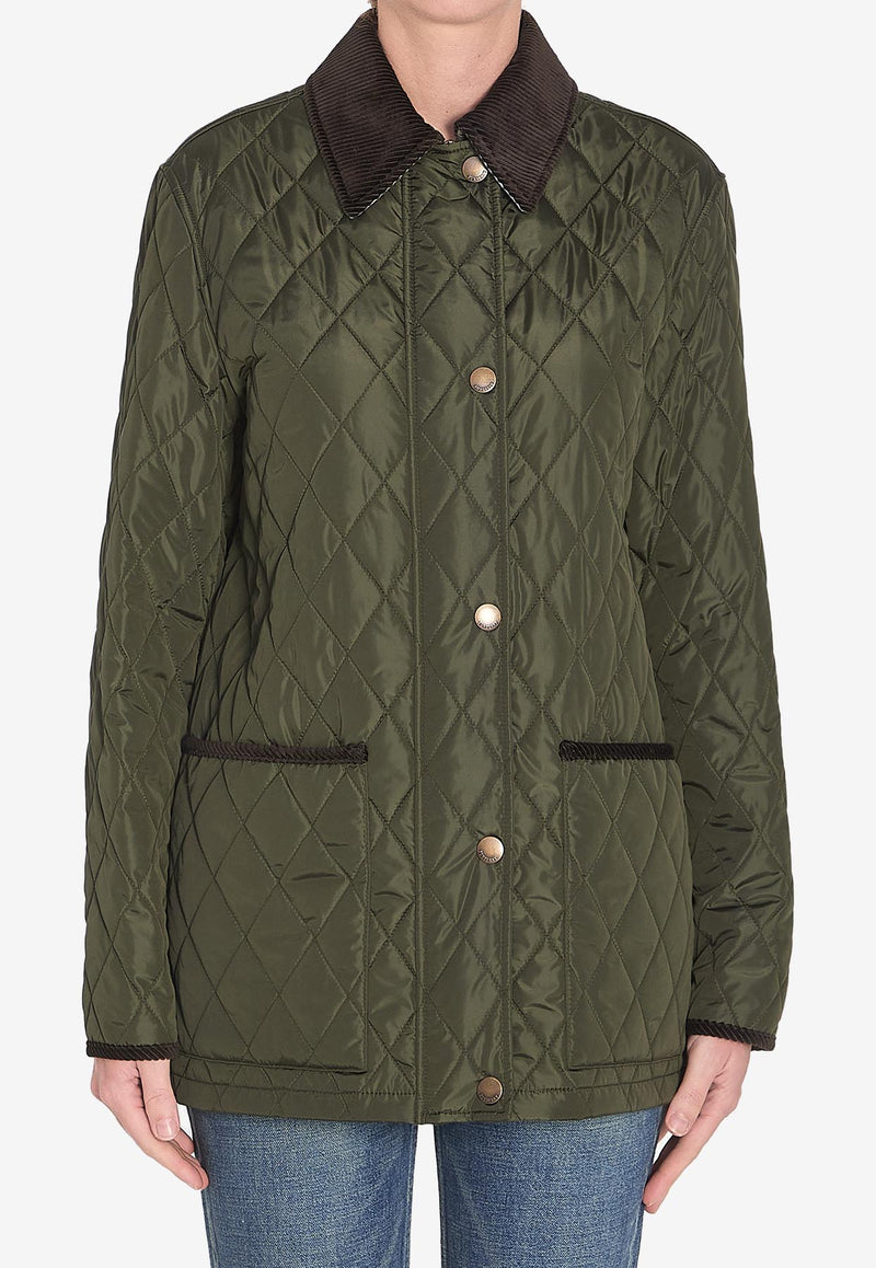 Burberry Quilted Country Jacket  Green 8113591--C2491