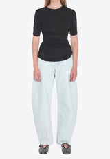 Alaïa Ruched Crewneck T-shirt Black AA9H1248J050B--995