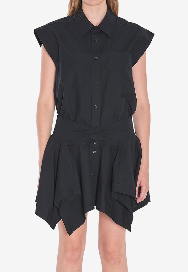 Alexander Wang Asymmetric Mini Shirt Dress Black 4WC3256786--001