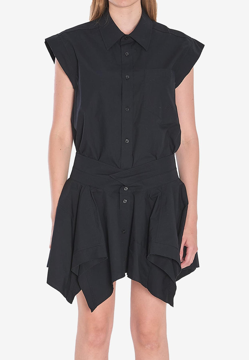 Alexander Wang Asymmetric Mini Shirt Dress Black 4WC3256786--001