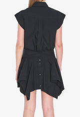 Alexander Wang Asymmetric Mini Shirt Dress Black 4WC3256786--001