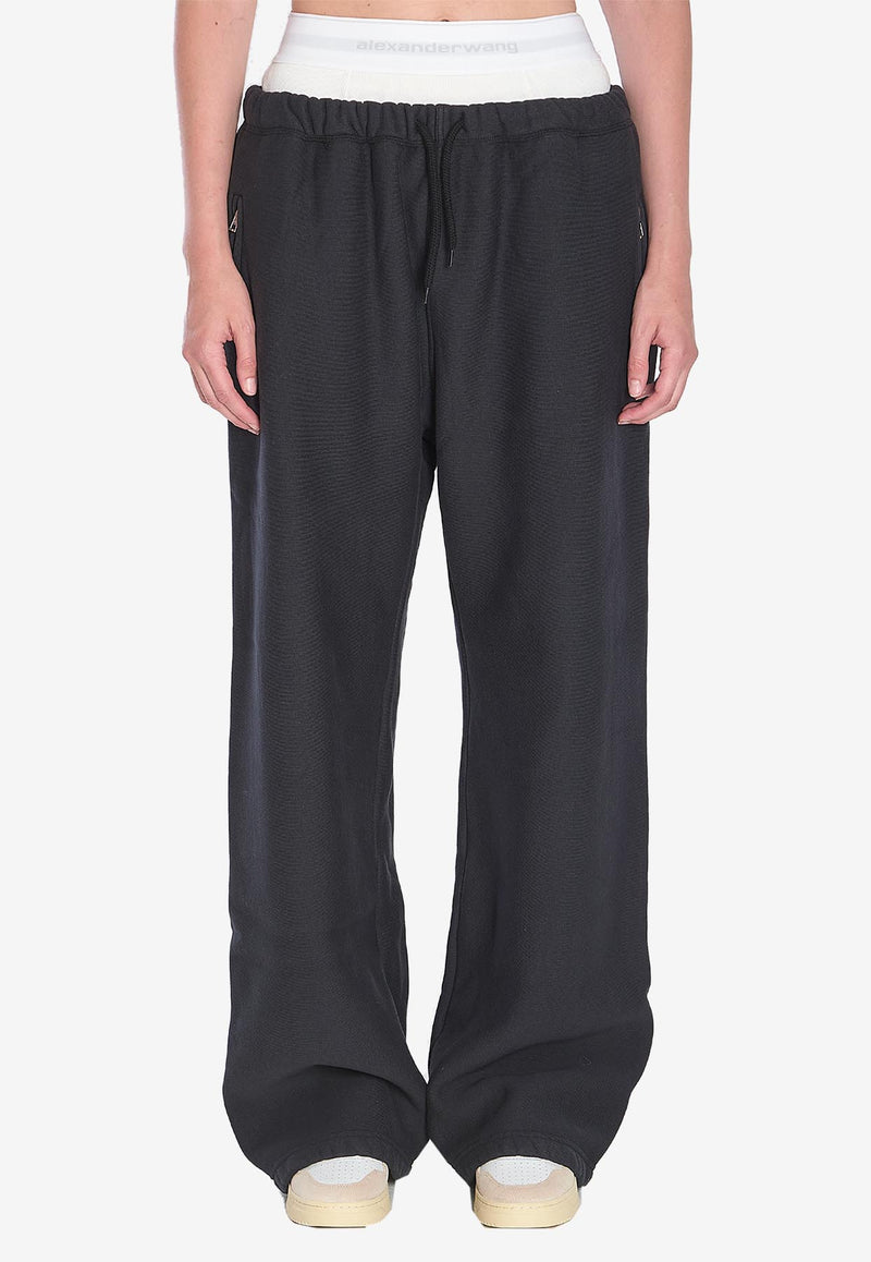 Alexander Wang Wide-Leg Track Pants Black 4CC1244349--020A