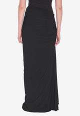 Alaïa Draped Maxi Skirt Black AA9J2378J050B--995