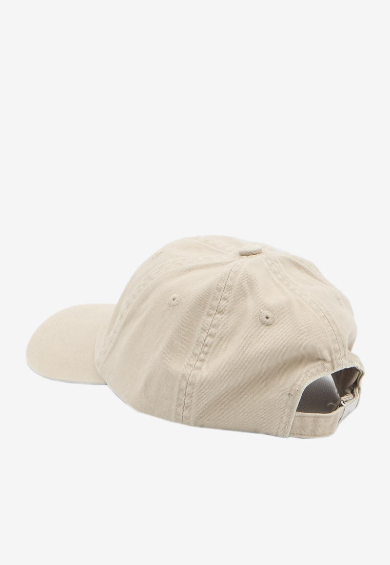 Stone Island Logo Embroidered Baseball Cap Beige K1S159100002-S0106-V009A