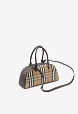 Burberry Highlands Vintage Check Bowling Handbag Beige 8112343--B9368