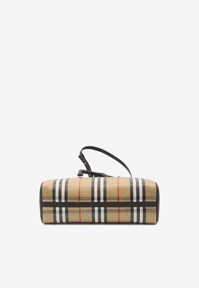 Burberry Highlands Vintage Check Bowling Handbag Beige 8112343--B9368