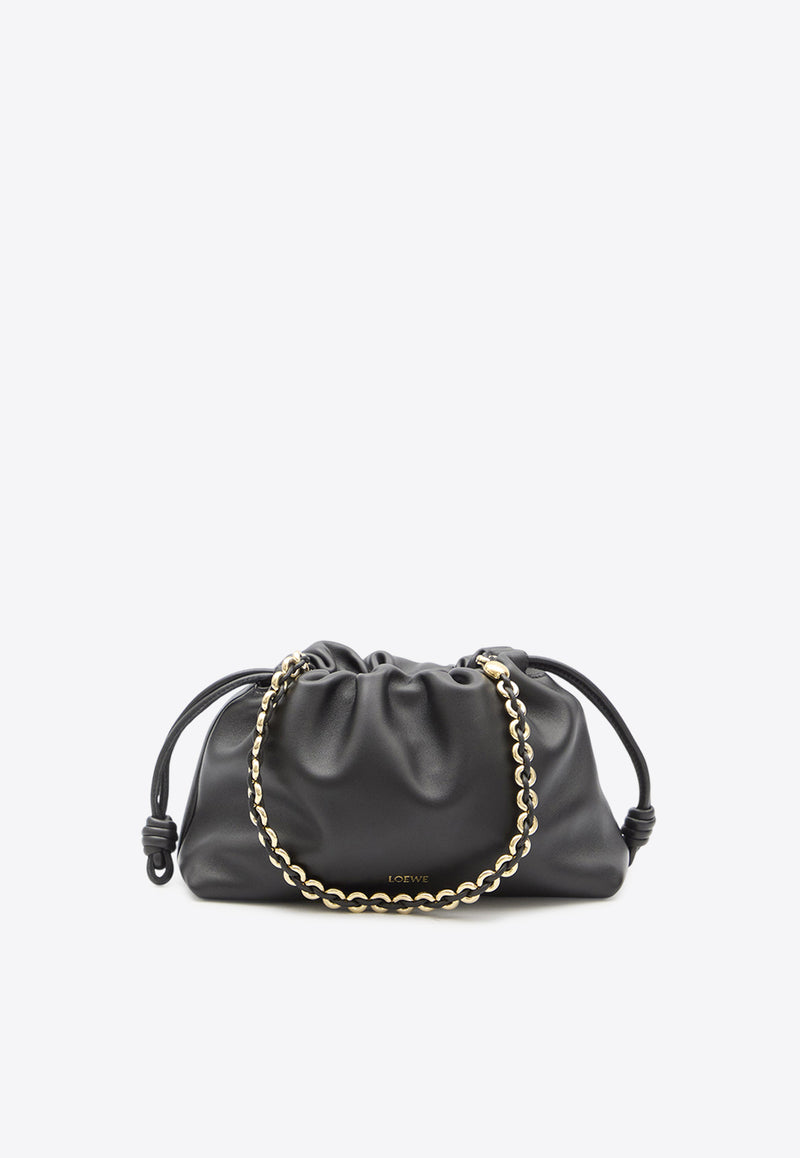 Loewe Medium Flamenco Leather Pouch Bag Black A411FCRX02--1100