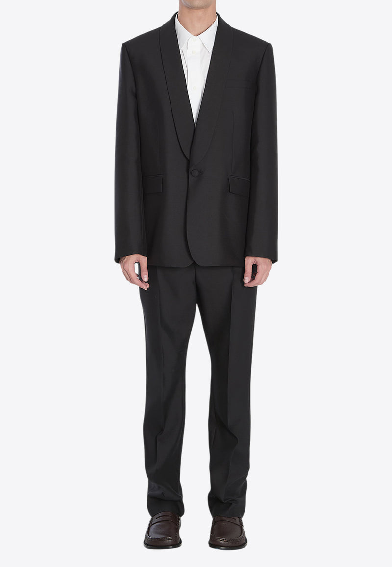 Loewe Single-Breasted Wool and Silk Jacket Black H526Y03WC2--1100