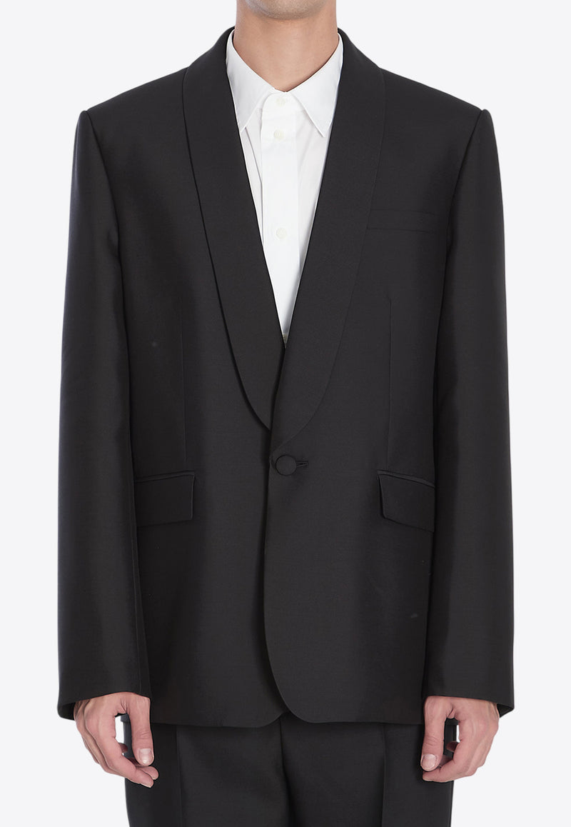 Loewe Single-Breasted Wool and Silk Jacket Black H526Y03WC2--1100