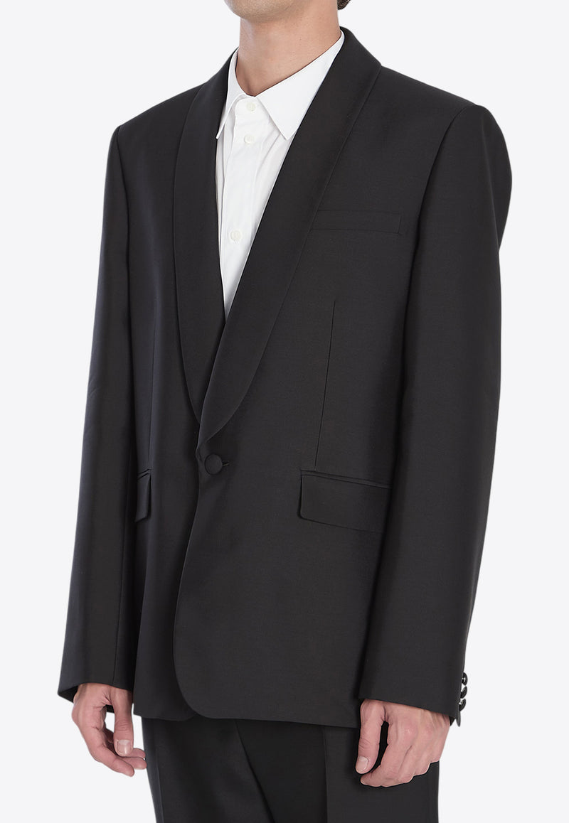Loewe Single-Breasted Wool and Silk Jacket Black H526Y03WC2--1100