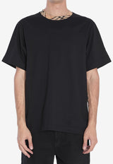 Burberry Check-Trimmed Crewneck T-shirt Black 8110101--A1189
