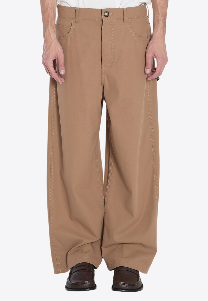 Loewe Twill Carpenter Wide-Leg Pants Beige H526Y04WHB--2140