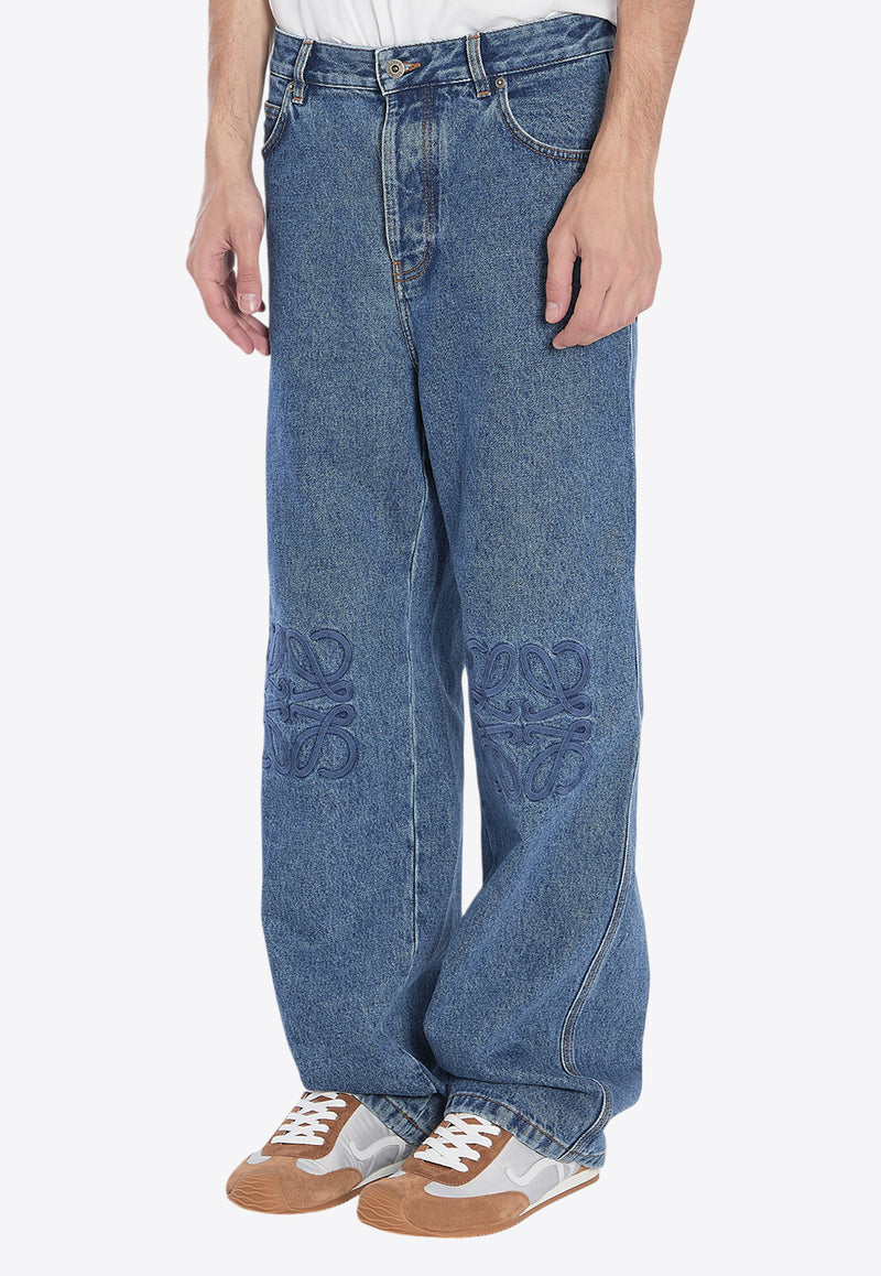 Loewe Anagram Washed Baggy Jeans Blue H526Y11WA6--5320