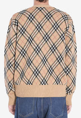 Burberry Signature Check Wool-Blend Cardigan Beige 8110629--B9368