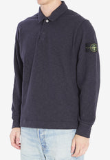 Stone Island Compass Patch Long-Sleeved Polo T-shirt Blue K2S156100054-S0238-V0026