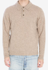 Roberto Collina Essential Long-Sleeved Polo T-shirt Beige 253M32004--M3203