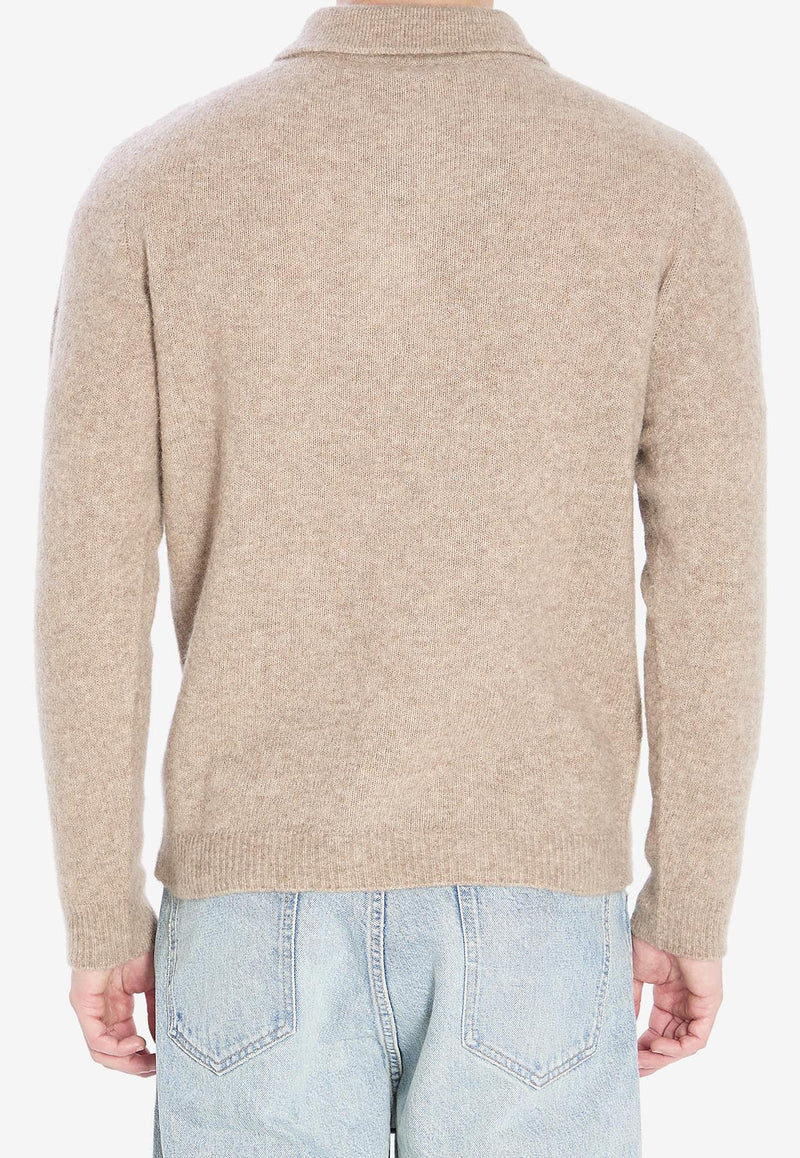 Roberto Collina Essential Long-Sleeved Polo T-shirt Beige 253M32004--M3203