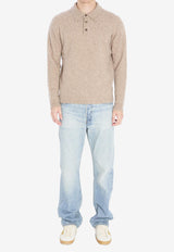 Roberto Collina Essential Long-Sleeved Polo T-shirt Beige 253M32004--M3203