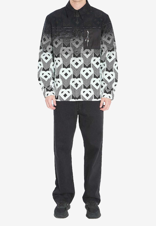 Casablanca Geometric Jacquard Gradient Overshirt  Black MPF25JK37401--WHITE