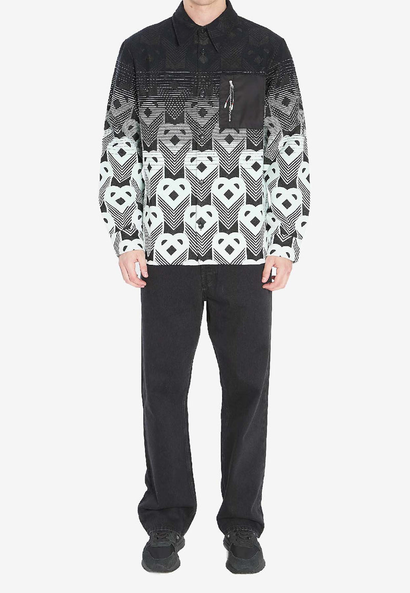 Casablanca Geometric Jacquard Gradient Overshirt  Black MPF25JK37401--WHITE