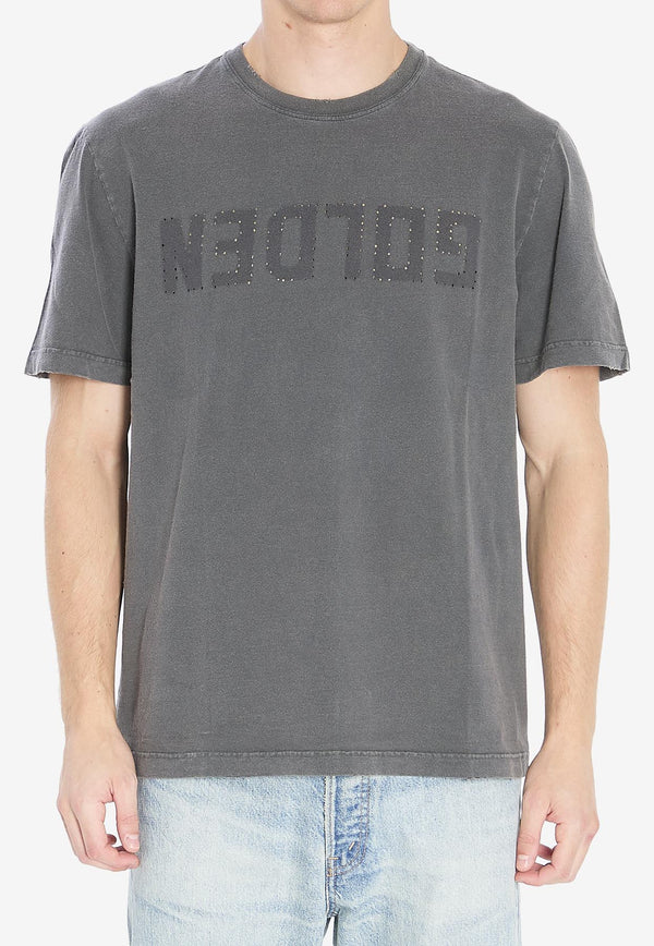 Golden Goose DB Golden Print Distressed T-shirt Gray GMP01220-P000671-60318