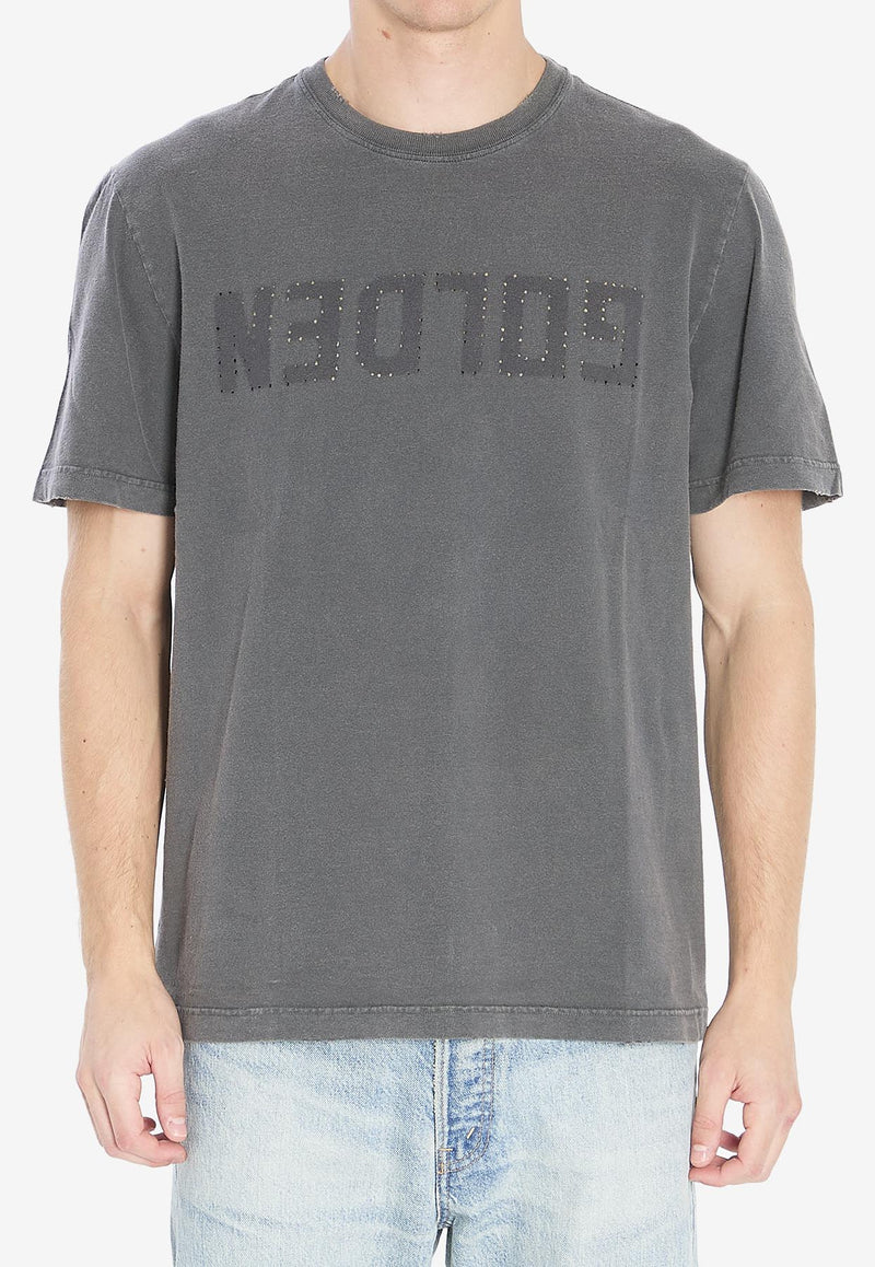 Golden Goose DB Golden Print Distressed T-shirt Gray GMP01220-P000671-60318