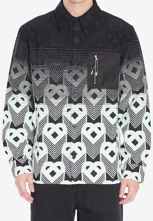 Casablanca Geometric Jacquard Gradient Overshirt  Black MPF25JK37401--WHITE
