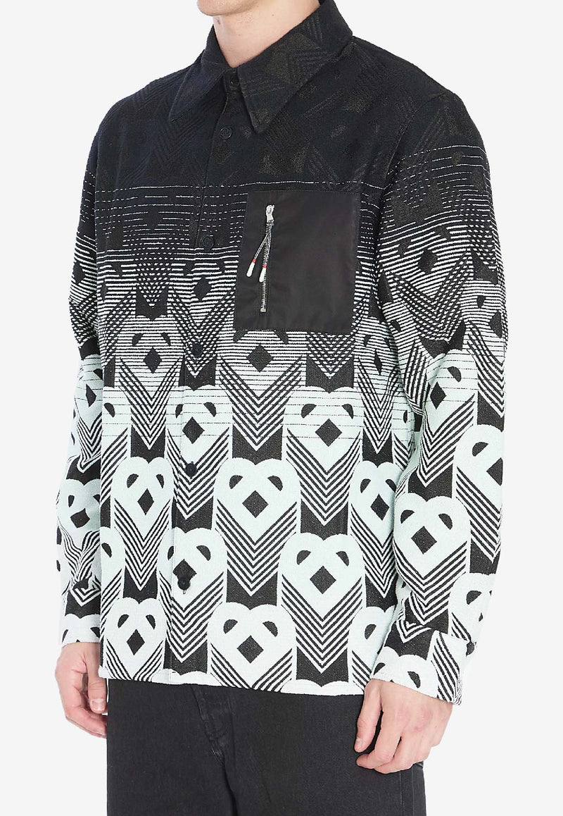Casablanca Geometric Jacquard Gradient Overshirt  Black MPF25JK37401--WHITE