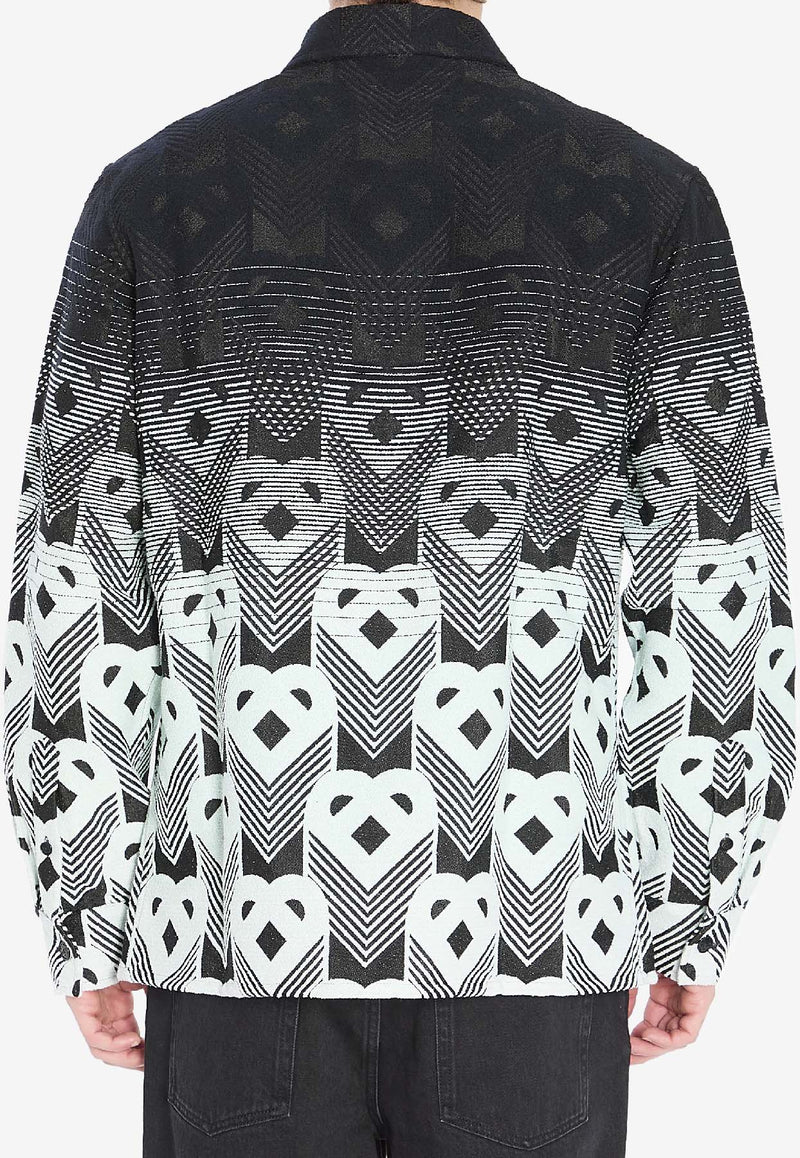 Casablanca Geometric Jacquard Gradient Overshirt  Black MPF25JK37401--WHITE