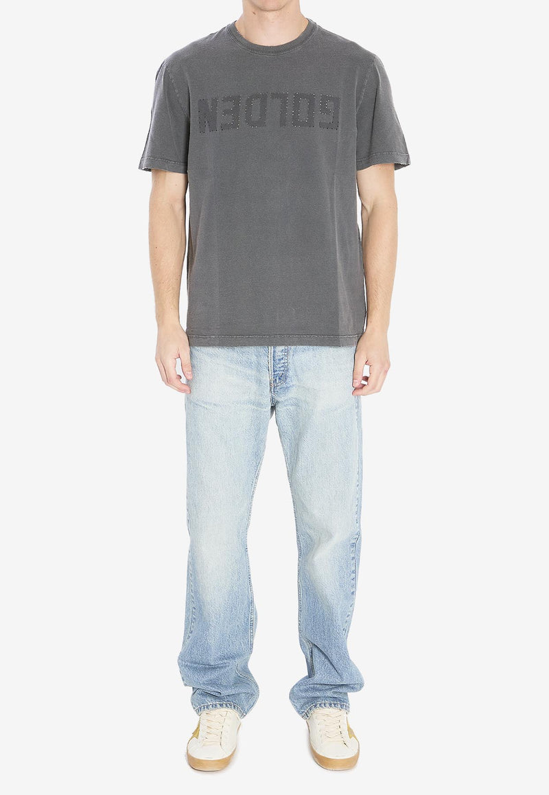 Golden Goose DB Golden Print Distressed T-shirt Gray GMP01220-P000671-60318