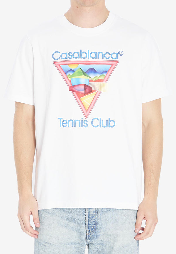 Casablanca Tennis Club Icon Printed T-shirt White MPF25JTS00101--WHITE