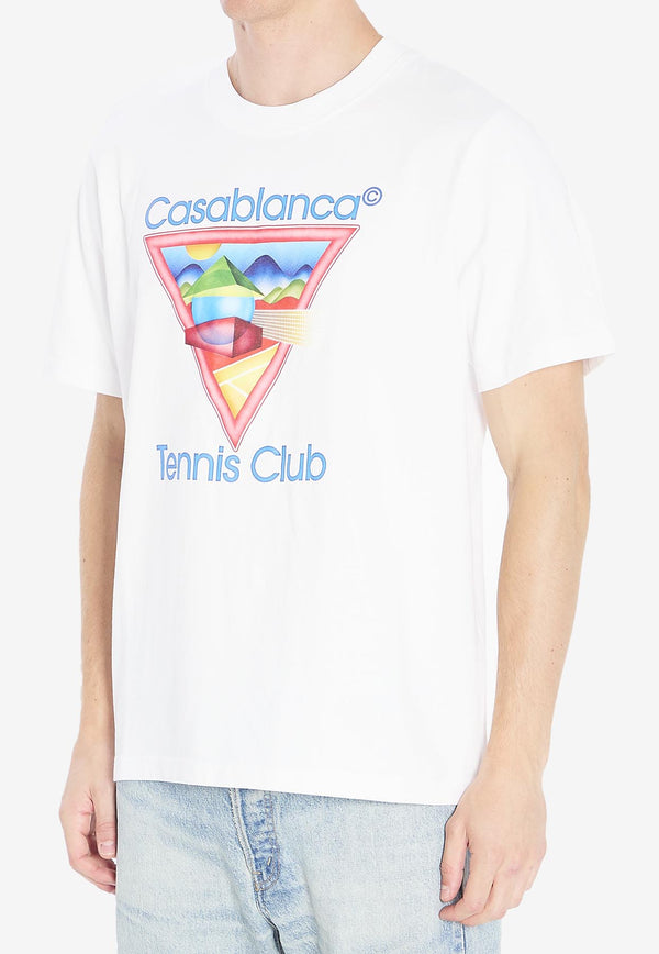 Casablanca Tennis Club Icon Printed T-shirt White MPF25JTS00101--WHITE